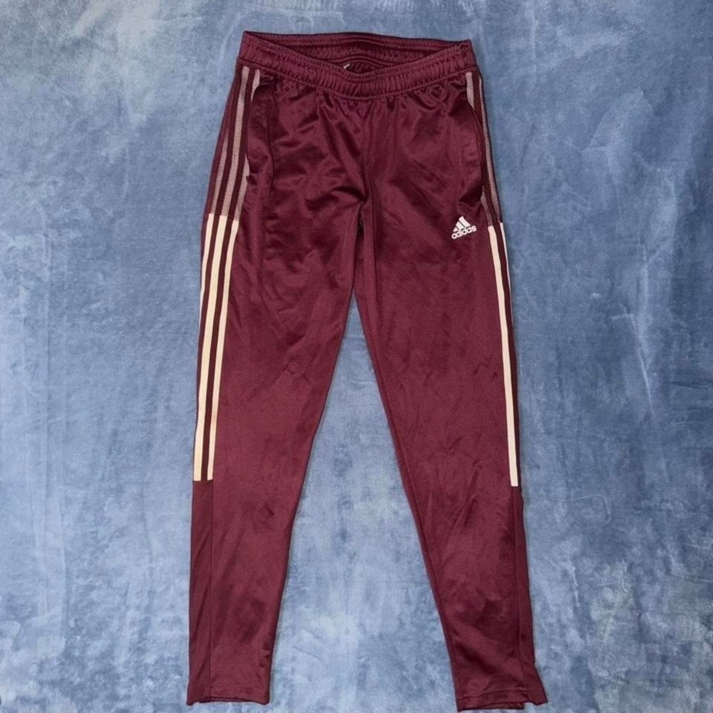 Adidas burgundy track pants women Size S